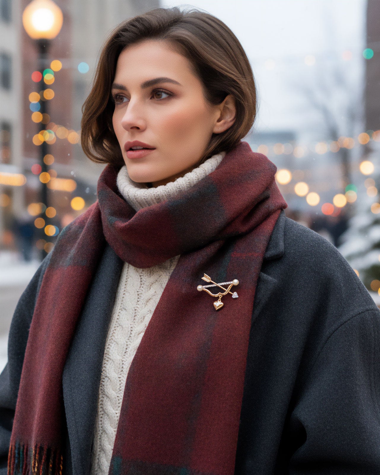 ヴィンテージブローチ 恋のキューピットの弓矢 レディース ヴィンテージアクセサリー 22KTゴールドプレート 金 ニッケルフリー KEYES カナダ製 欧米 送料無料 プレゼント ギフト