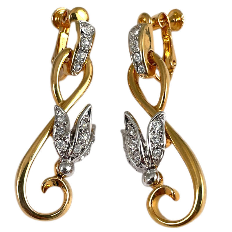 天使の羽モチーフ イヤリング ヴィンテージアクセサリー 22KTゴールドプレート 金 ニッケルフリー KEYES カナダ製