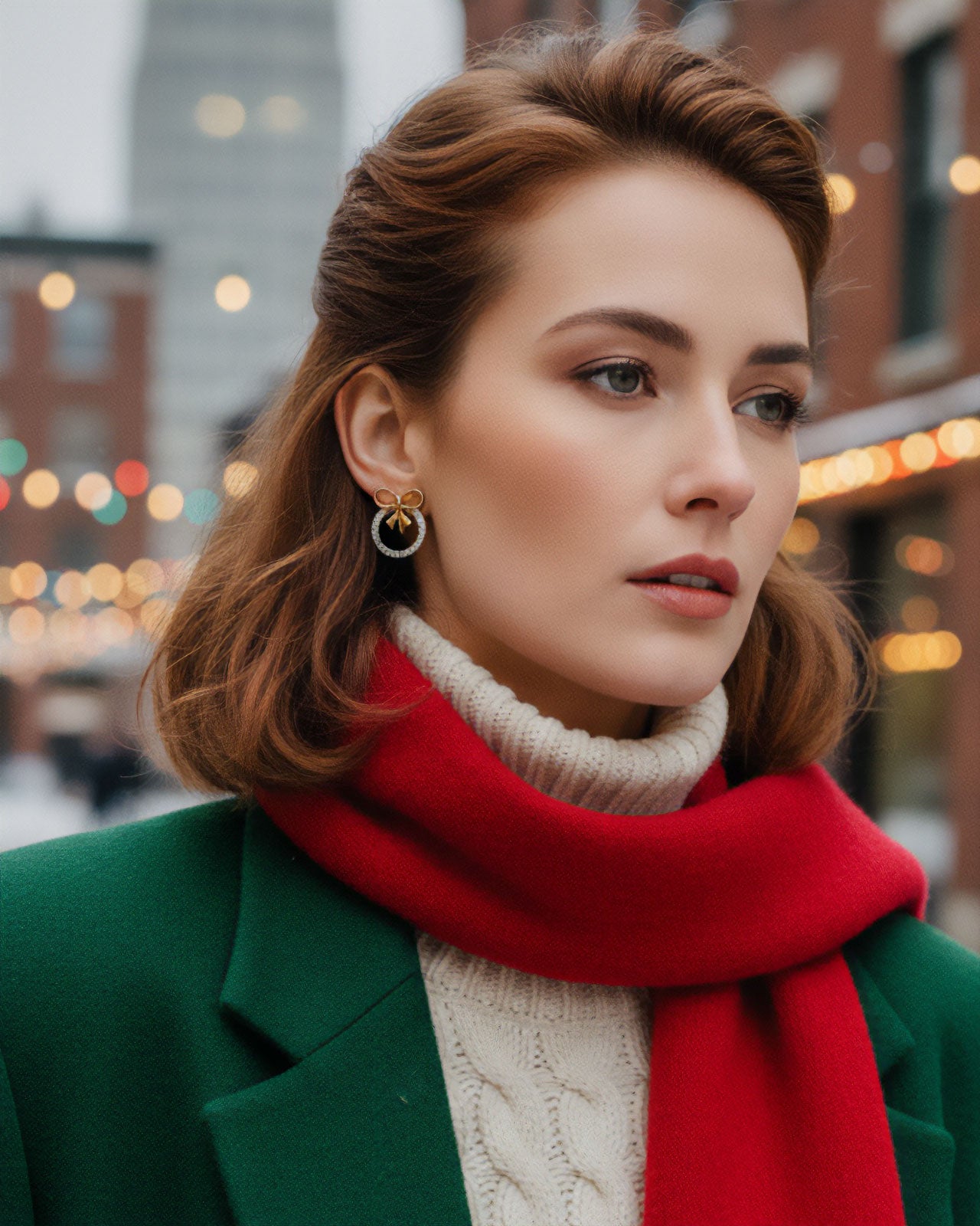 リボンのモチーフ イヤリング ヴィンテージアクセサリー 22KTゴールドプレート 金 ニッケルフリー KEYES カナダ製 欧米 プレゼント ギフト