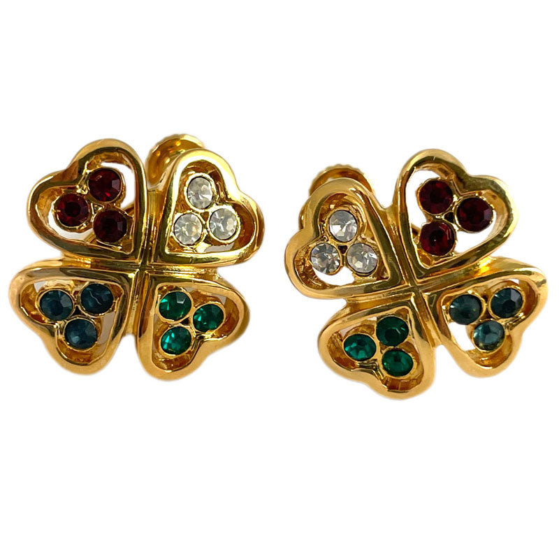 クローバーのモチーフ イヤリング ヴィンテージアクセサリー 22KTゴールドプレート 金 ニッケルフリー KEYES カナダ製