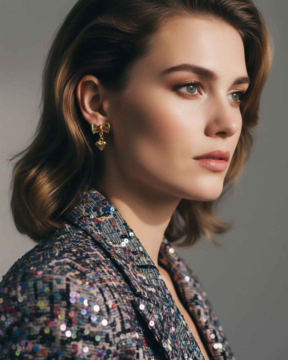 【RapportSelection】ピアス & イヤリング 揺れるハート ゴールド カナダ製 105220