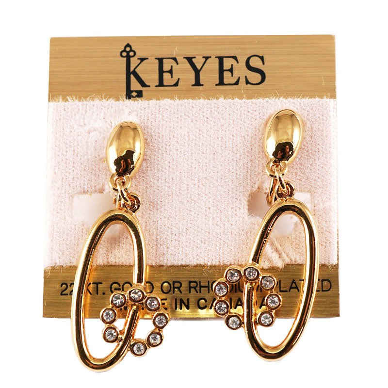 リングデザイン イヤリング 揺れる ヴィンテージアクセサリー 22KTゴールドプレート 金 ニッケルフリー KEYES カナダ製 欧米 プレゼント ギフト