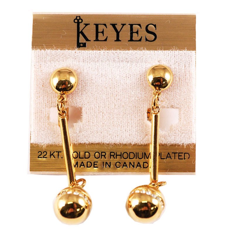 鈴のモチーフ イヤリング ヴィンテージアクセサリー 22KTゴールドプレート 金 ニッケルフリー KEYES カナダ製 欧米 プレゼント ギフト