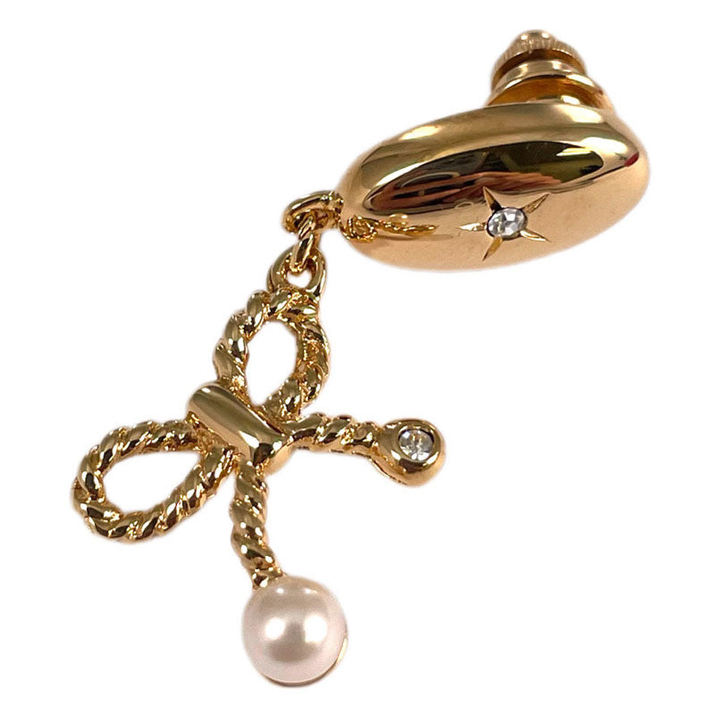 リボンのモチーフ ピンブローチ ヴィンテージアクセサリー 22KTゴールドプレート 金 ニッケルフリー KEYES カナダ製 欧米 プレゼント ギフト