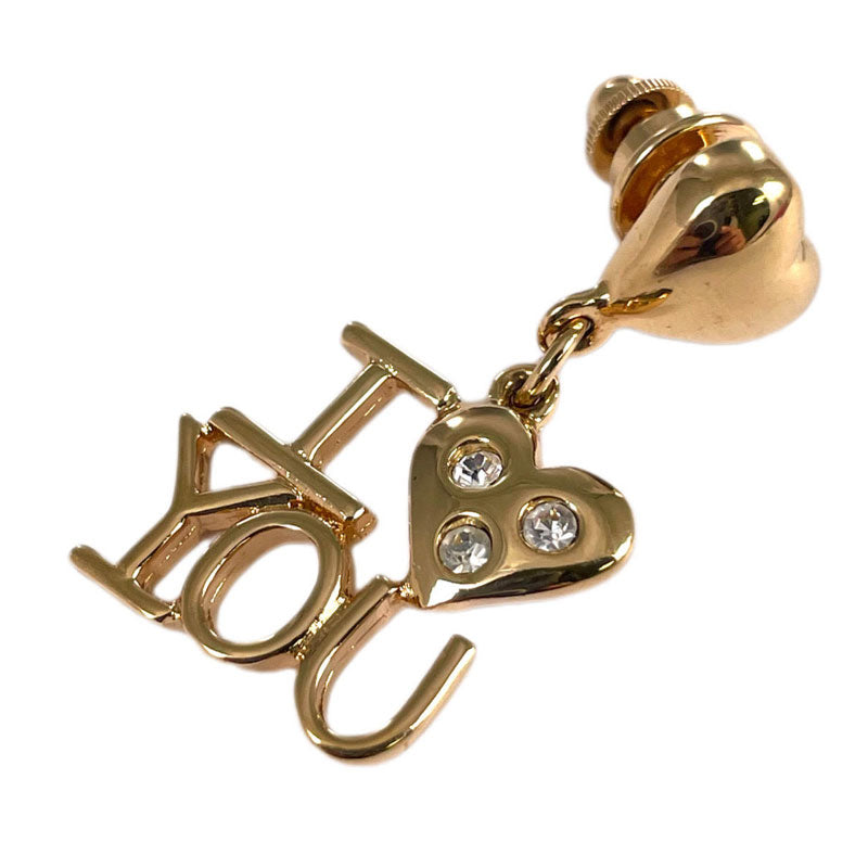 I LOVE YOU ピンブローチ ヴィンテージアクセサリー 22KTゴールドプレート 金 ニッケルフリー KEYES カナダ製 欧米 プレゼント ギフト