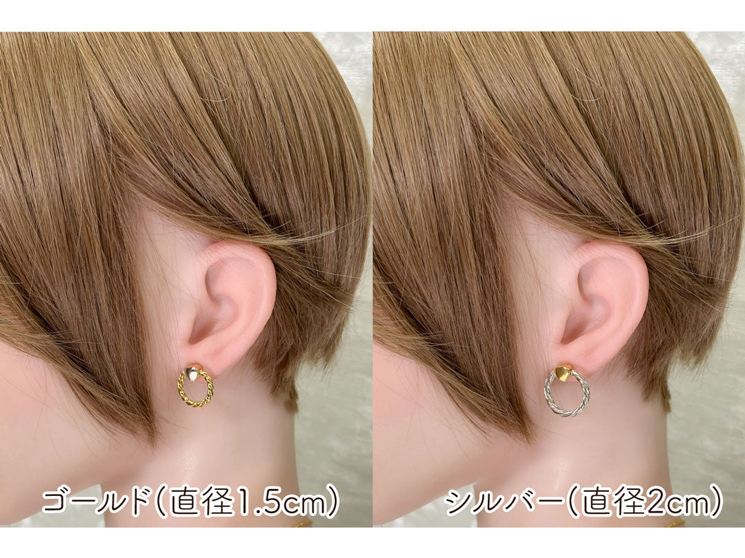 リング型 スタッドピアス ヴィンテージアクセサリー 22KTゴールドプレート 金 ニッケルフリー KEYES カナダ製 欧米 プレゼント ギフト