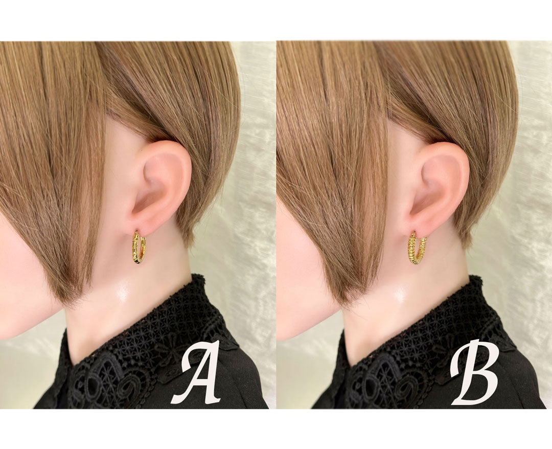 ゴールドリング フープピアス ツイスト ヴィンテージアクセサリー 22KTゴールドプレート 金 ニッケルフリー KEYES カナダ製 欧米 プレゼント ギフト