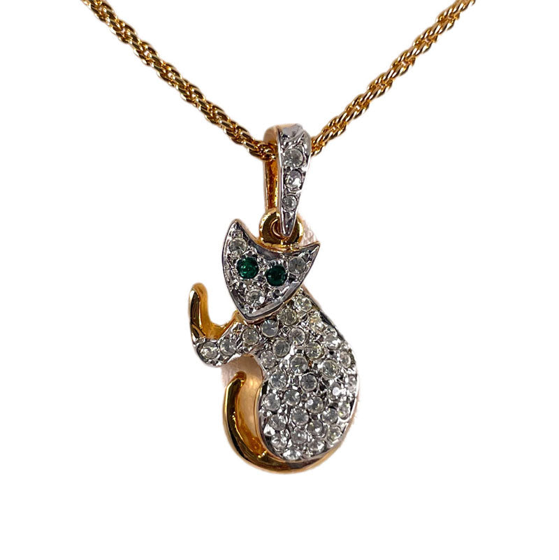 ネコのチャーム ネックレス レディース ヴィンテージアクセサリー 22KTゴールドプレート 金 ニッケルフリー KEYES カナダ製