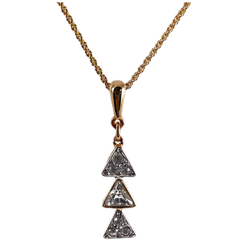 トライアングルのチャーム ネックレス レディース ヴィンテージアクセサリー 22KTゴールドプレート 金 ニッケルフリー KEYES カナダ製 欧米 プレゼント ギフト