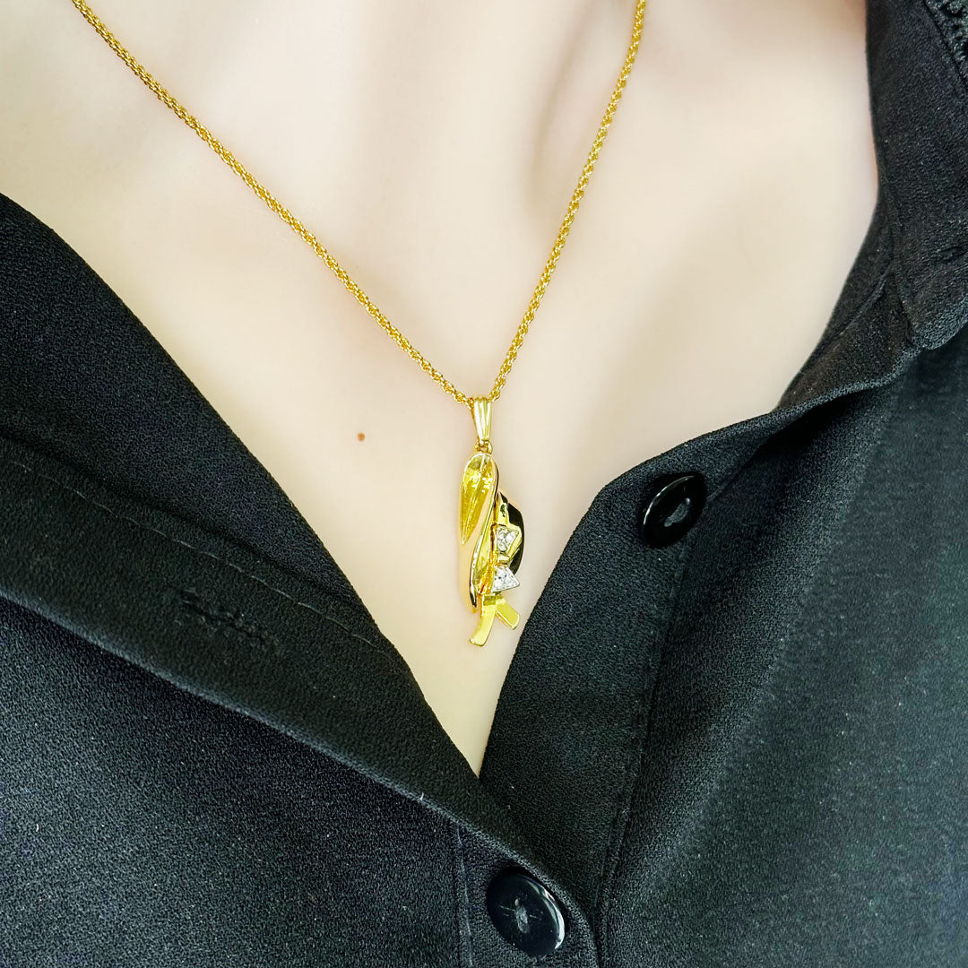 帽子のチャーム ネックレス レディース ヴィンテージアクセサリー 22KTゴールドプレート 金 ニッケルフリー KEYES カナダ製 欧米 プレゼント ギフト プレゼント ギフト