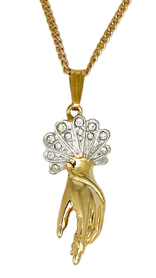 ハンドチャーム ネックレス レディース ヴィンテージアクセサリー 22KTゴールドプレート 金 ニッケルフリー KEYES カナダ製 欧米 プレゼント ギフト