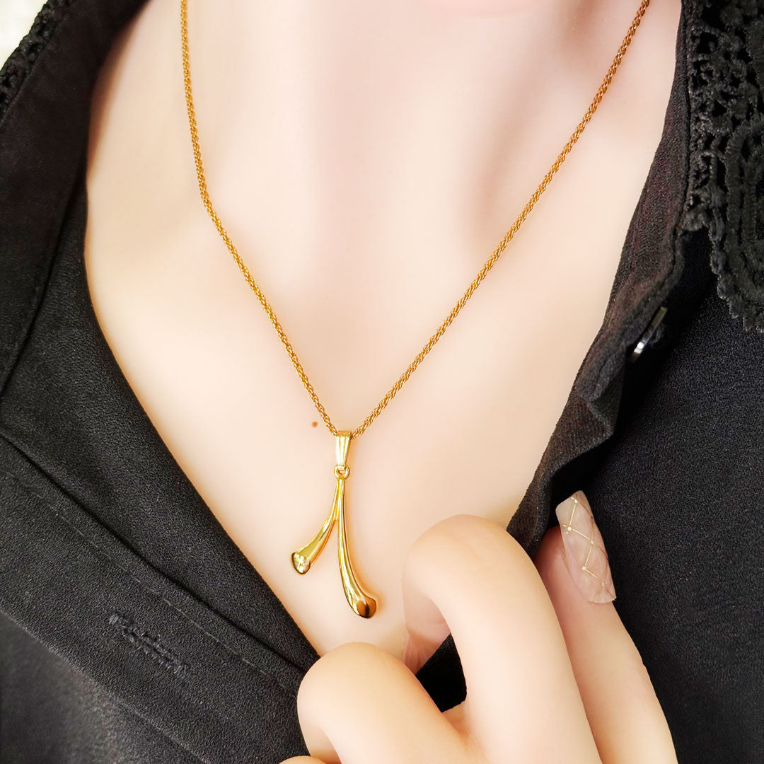 末広がりのチャーム ネックレス レディース ヴィンテージアクセサリー 22KTゴールドプレート 金 ニッケルフリー KEYES カナダ製 欧米 プレゼント ギフト