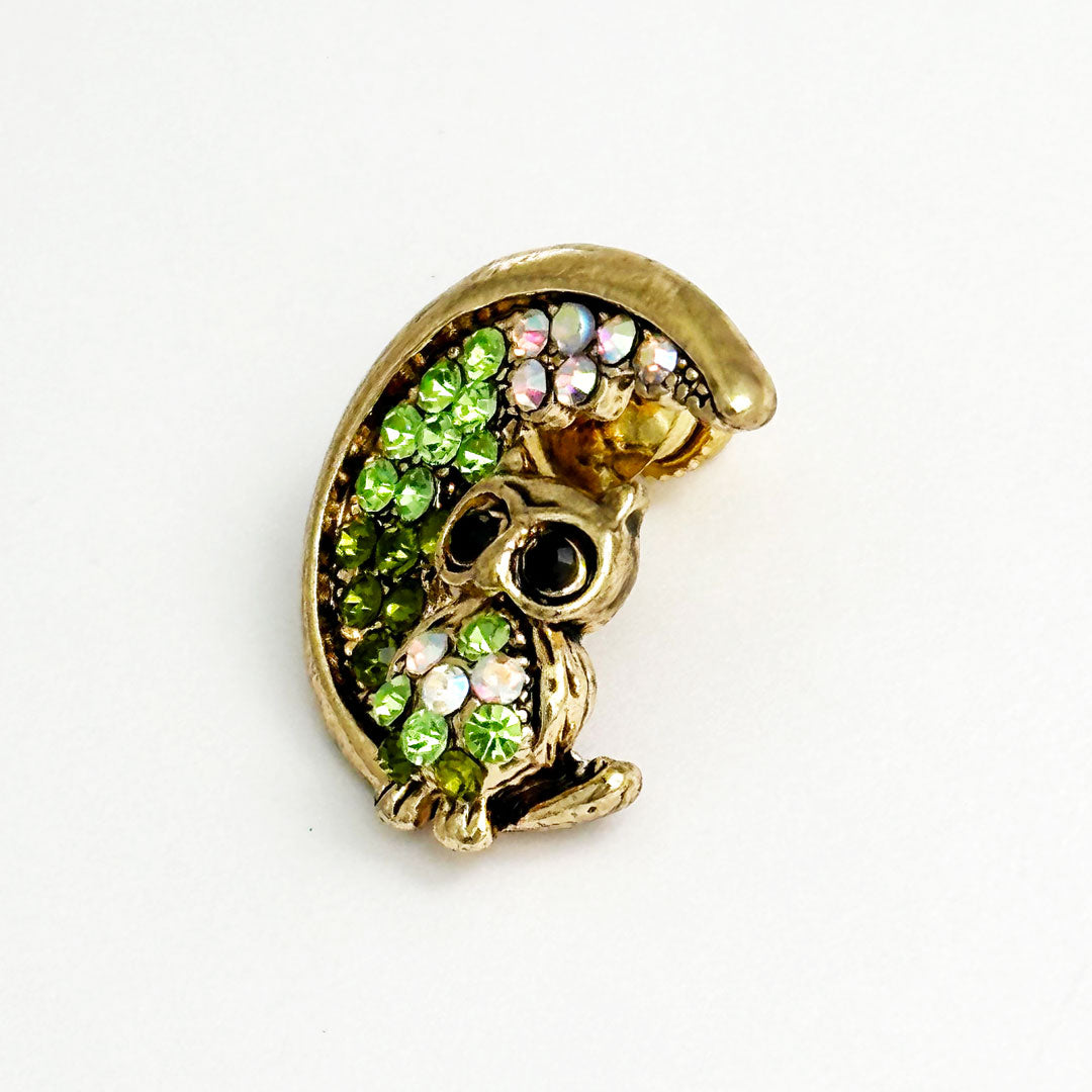 アンティークゴールドのフクロウのピンブローチ レディースファッション アクセサリー プレゼント ギフト