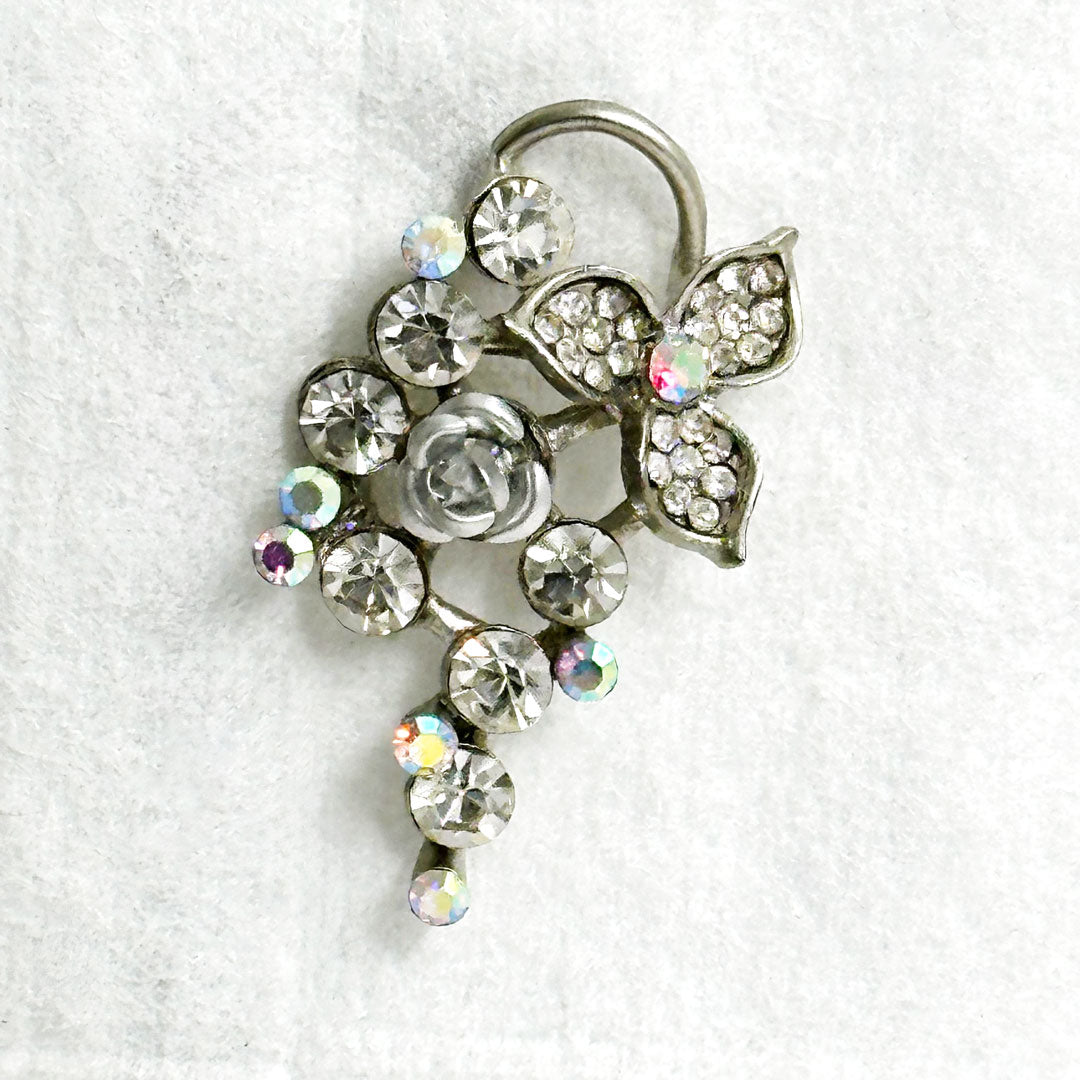 お花のシルバーピンブローチ レディースファッション アクセサリー プレゼント ギフト