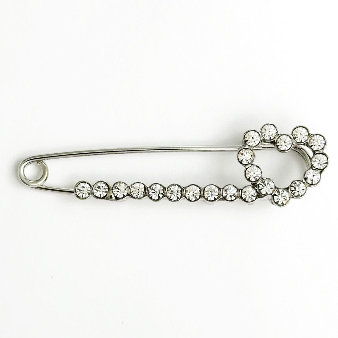 ラインストーンが可愛いハートのキルトピン ストールピン 安全ピンブローチ プレゼント ギフト