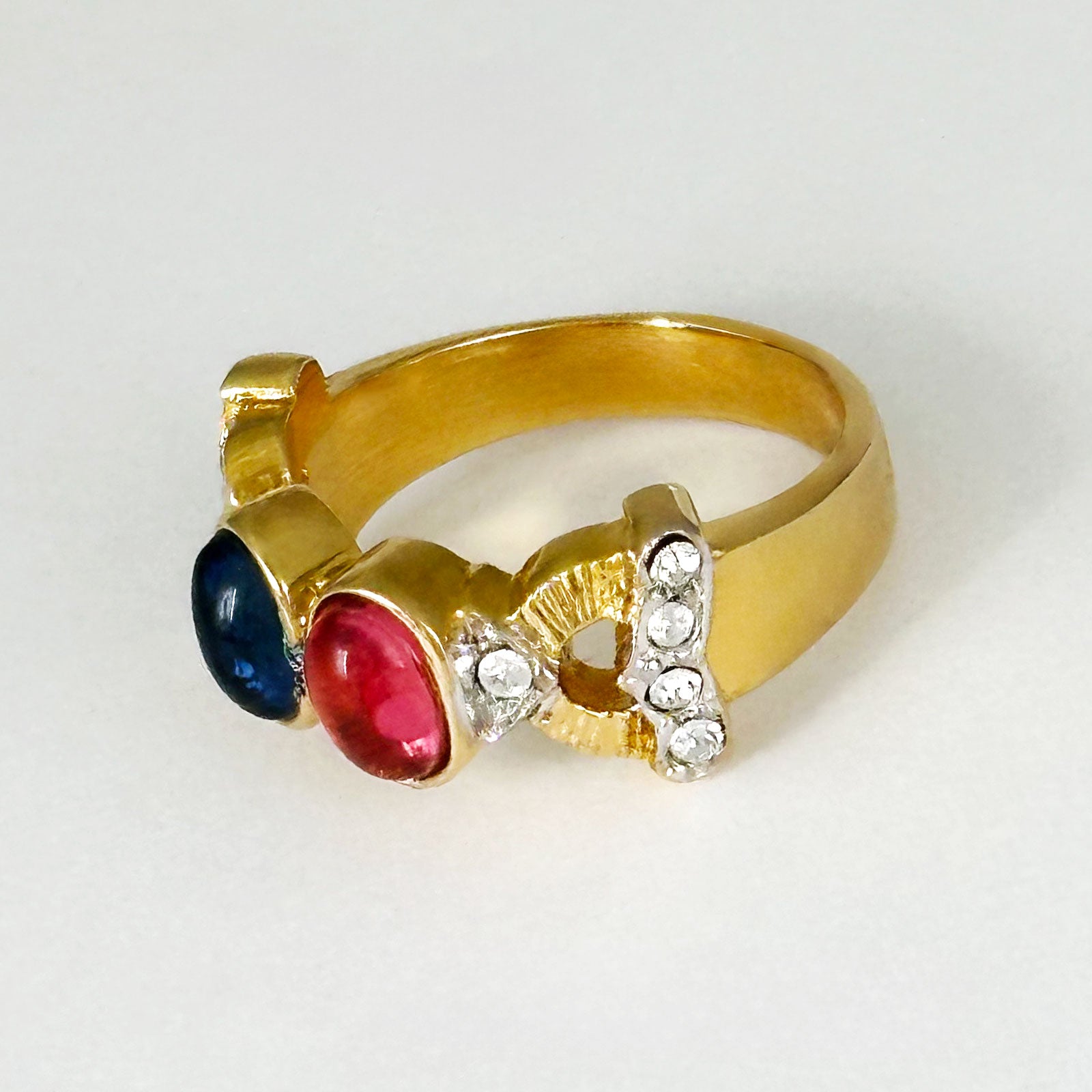 ヴィンテージリング コスチュームジュエリー ヴィンテージアクセサリー 22KTゴールドプレート 金 ニッケルフリー KEYES カナダ製 欧米 11号 13号 プレゼント ギフト