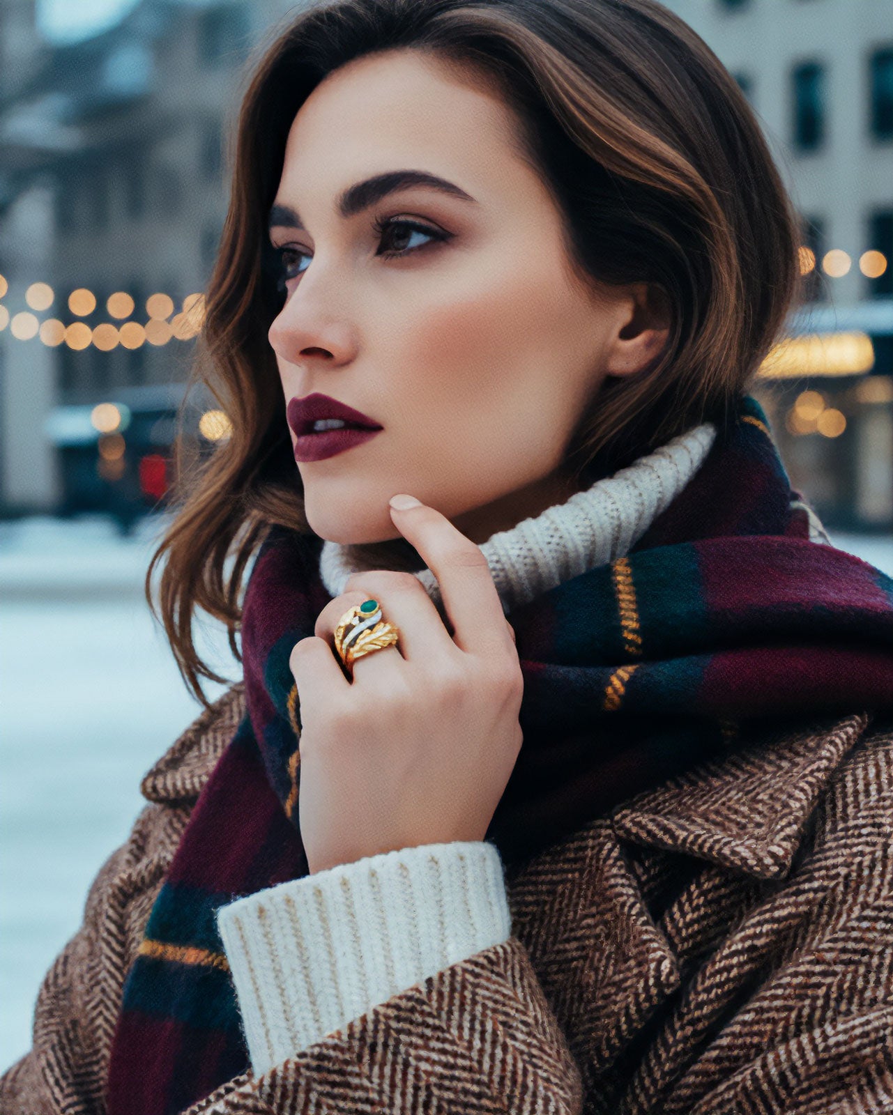 ヴィンテージリング ヴィンテージアクセサリー コスチュームジュエリー 11号 存在感あるカクテルリング 可愛い指輪 22KTゴールドプレート 金 ニッケルフリー KEYES カナダ製 欧米 プレゼント ギフト