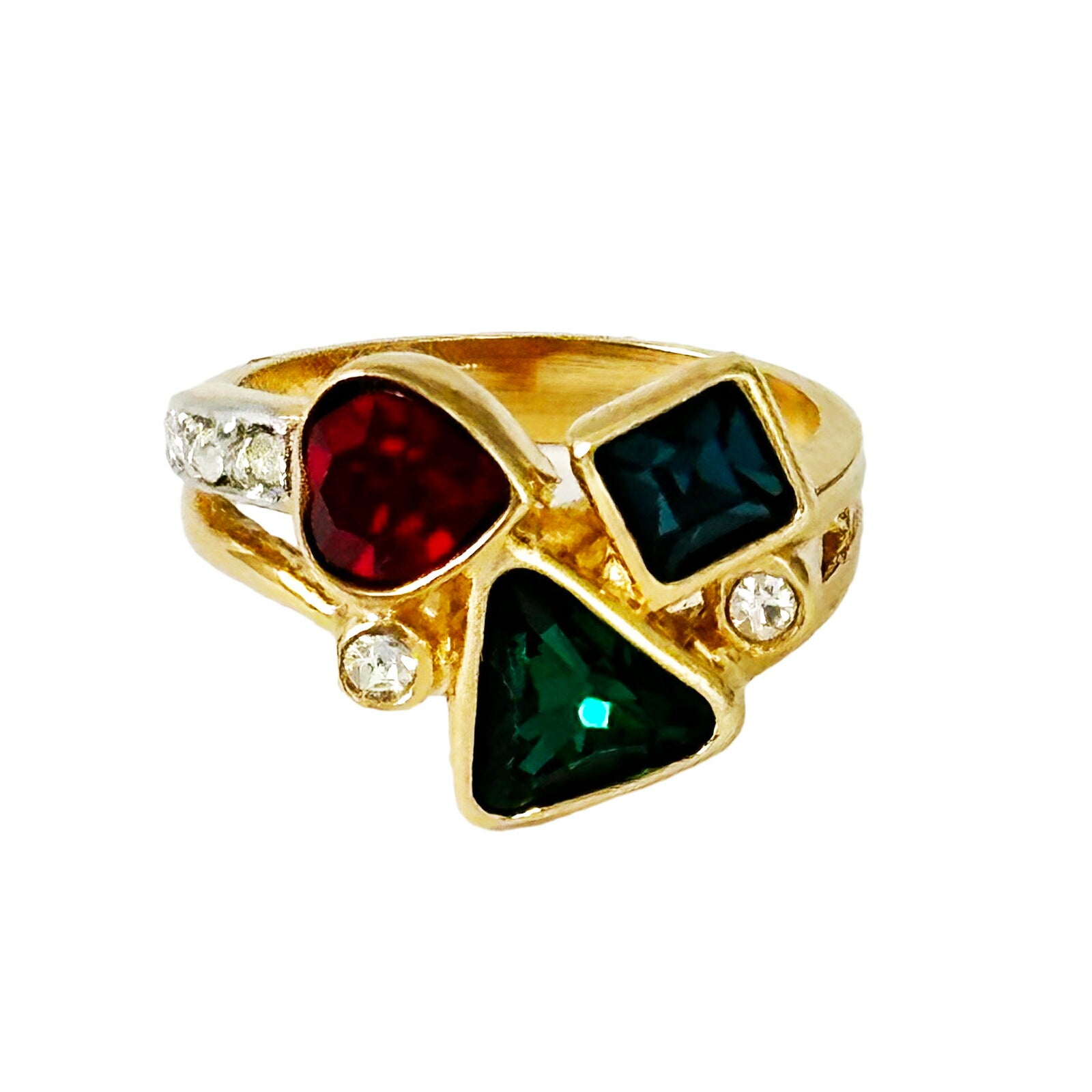 ヴィンテージ リング ヴィンテージアクセサリー KEYES 指輪 リング カナダ製 22KGP マルチカラー 11号 プレゼント ギフト