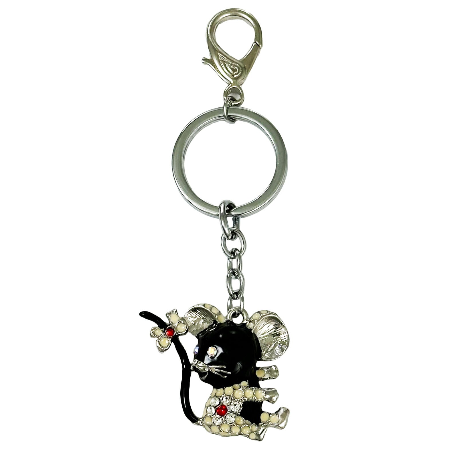 ブラックマウスのキーホルダー キーリング プレゼント ギフト