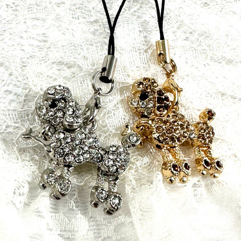 おしゃれプードルの携帯ストラップ モチーフ マスコットチャーム レトロ 個性派 開運