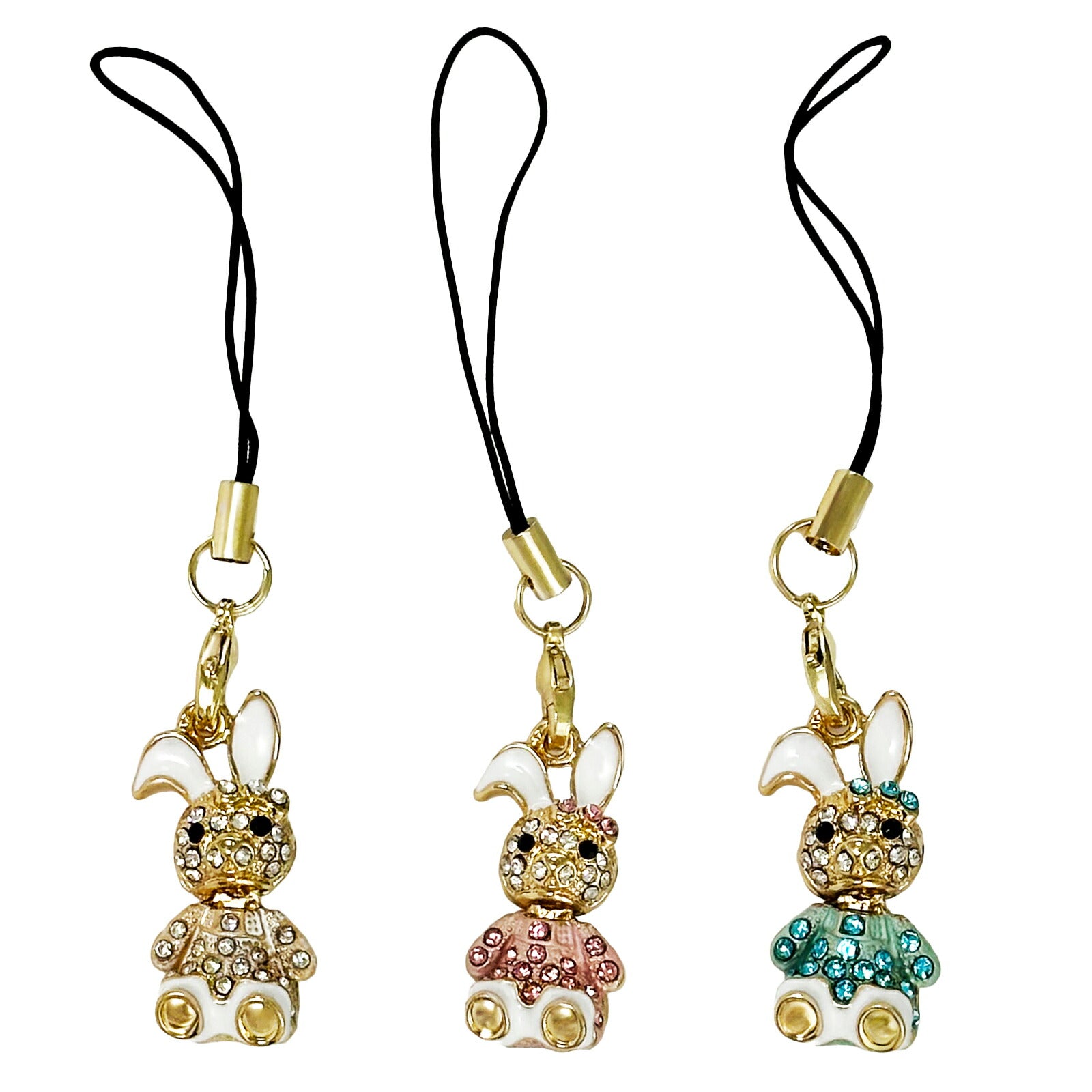 ハッピーうさぎ 携帯ストラップ モチーフ マスコットチャーム レトロ 個性派 開運