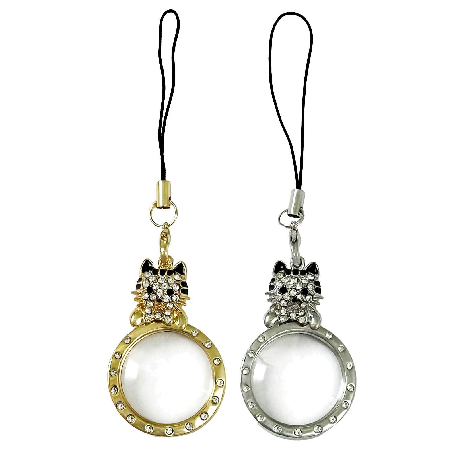 ねこのお助けルーペ 携帯ストラップ モチーフ マスコットチャーム レトロ 個性派 開運