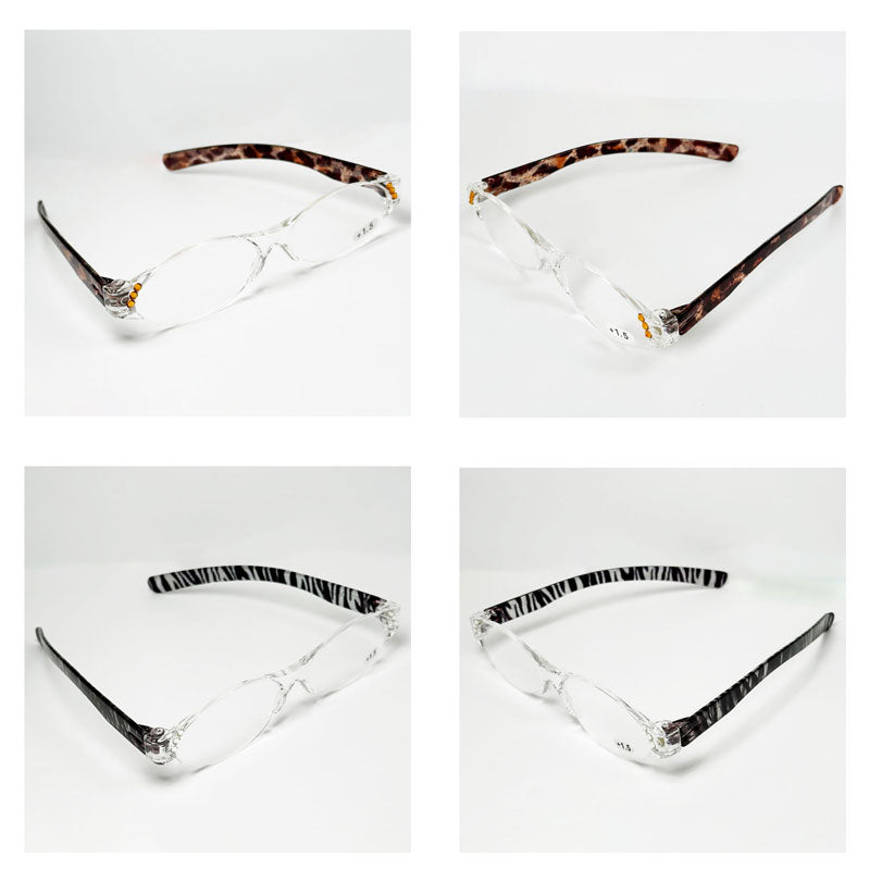 アニマル柄のシニアグラス 女性 おしゃれ ハードケース付き プレゼント ギフト