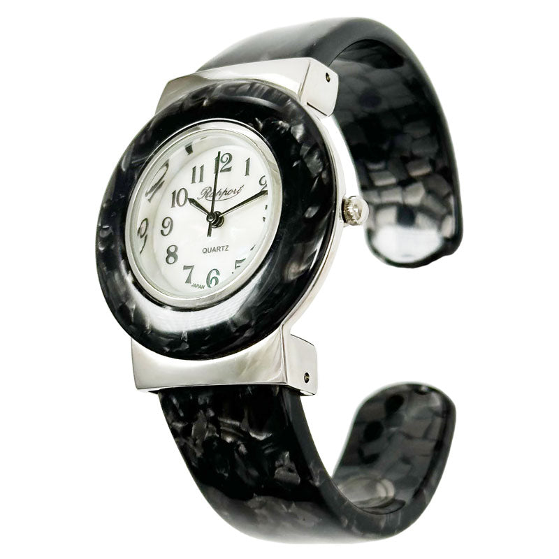 【Rapport】 バングルウォッチ マーブル 見やすい文字盤 華やか レディース 腕時計