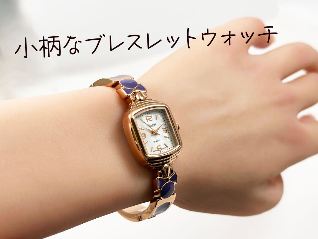 【Rapport】 バングルウォッチ ピンクゴールドフレーム 華奢 細目 レディース 腕時計