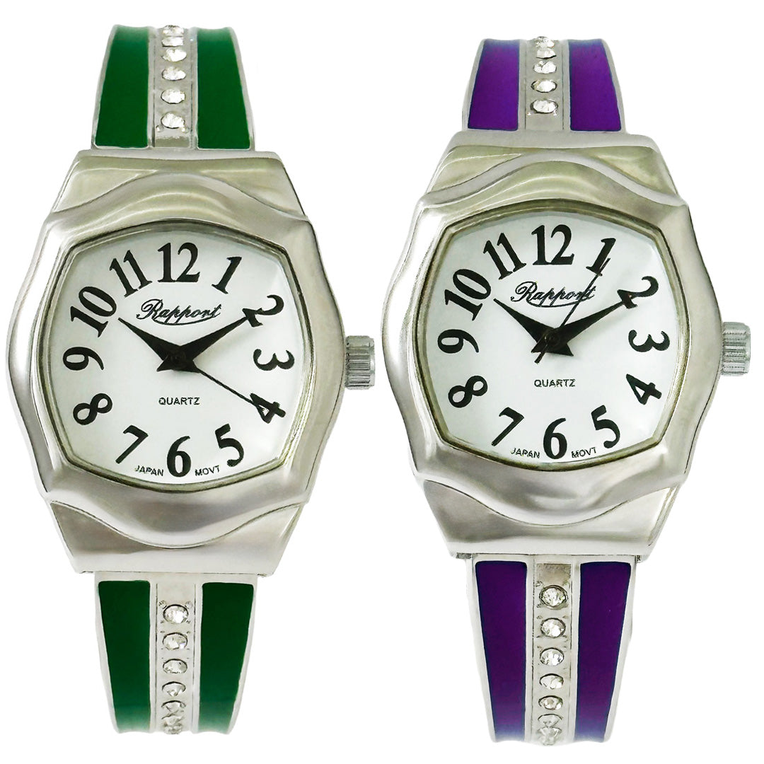 【Rapport】 バングルウォッチ カラーバングル 見やすい文字盤 華やか レディース 腕時計