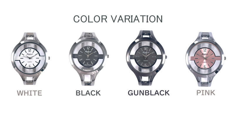 【Rapport】 バングルウォッチ 透けバングル 華奢 個性派デザイン レディース 腕時計