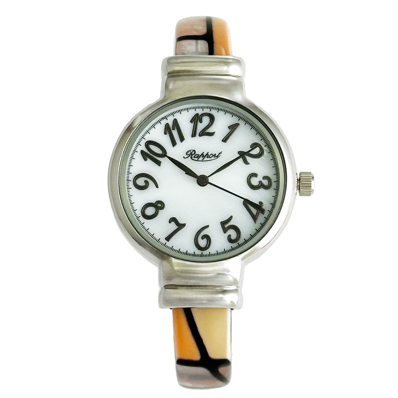 【Rapport】 バングルウォッチ アセテートバングル ラウンド 見やすい文字盤 華奢 細め レディース 腕時計