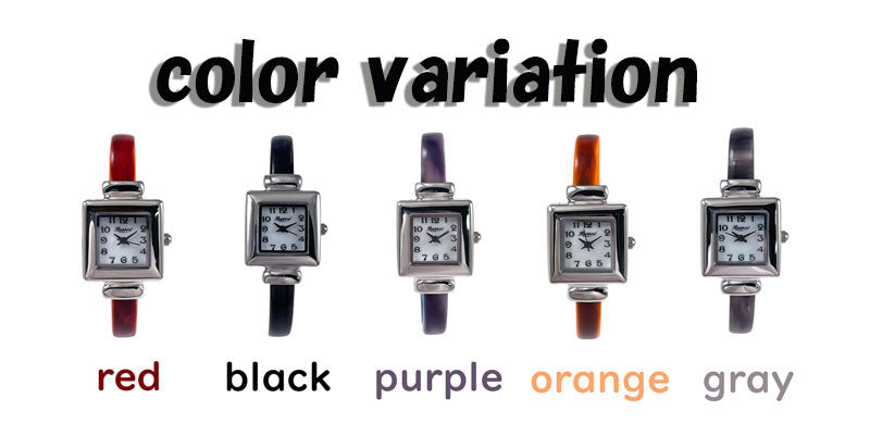 【Rapport】 バングルウォッチ アセテートバングル 華奢 細め 小柄 スクエア レディース 腕時計