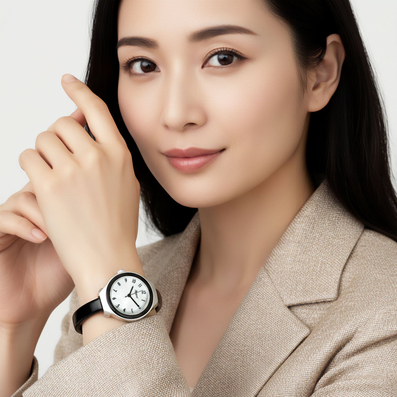 【Rapport】 バングルウォッチ ラウンドフェイス 見やすい文字盤 華奢 細め クラシック レディース 腕時計