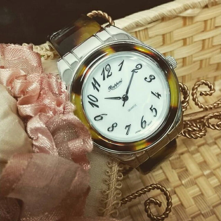 【Rapport】 バングルウォッチ ニュアンスカラー ラウンド アセテート レディース 腕時計