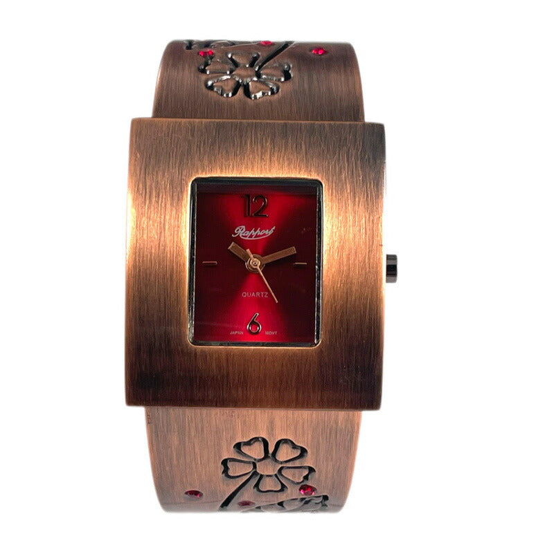 【Rapport】 バングルウォッチ アンティーク調 幅広 モチーフ レトロ エキゾチック レディース 腕時計