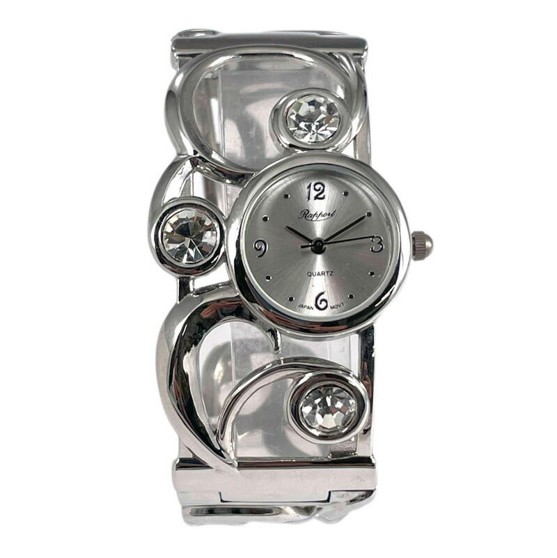 【Rapport】 バングルウォッチ アンティーク調 幅広 透かし彫り レトロ エスニック レディース 腕時計