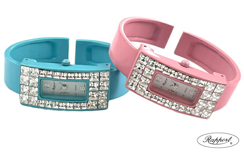 【Rapport】 バングルウォッチ パステルカラー アクセサリー感覚 ゴージャス レディース 腕時計