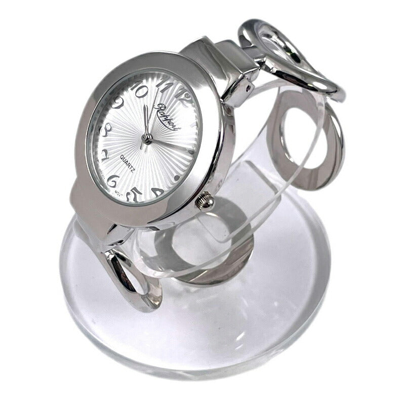 【Rapport】 バングルウォッチ 透けバングル ラウンドフェイス サンレイダイヤル レディース 腕時計