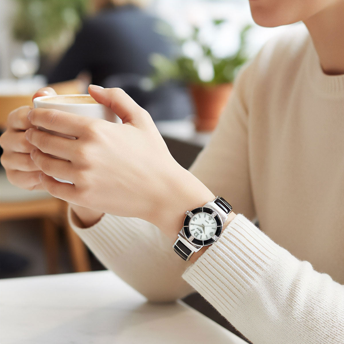 【Rapport】 バングルウォッチ バイカラー モダン エレガント レディース 腕時計