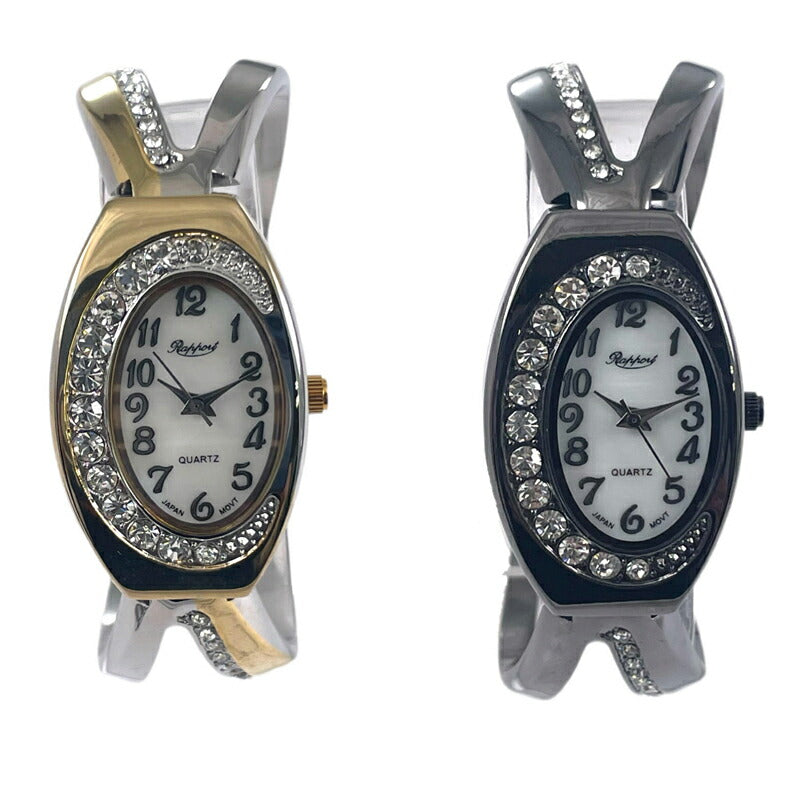 【Rapport】 バングルウォッチ 透けバングル 華奢 高級感 ゴージャス レディース 腕時計