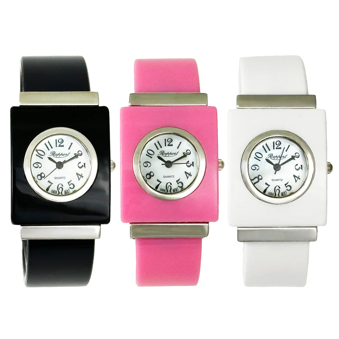 【Rapport】 バングルウォッチ レジンバングル ポップカラー 軽量 レディース 腕時計