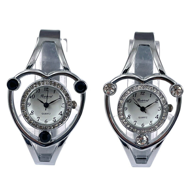 【Rapport】 バングルウォッチ ハートフェイス ラウンドダイヤル ラブリー 個性派 レディース 腕時計