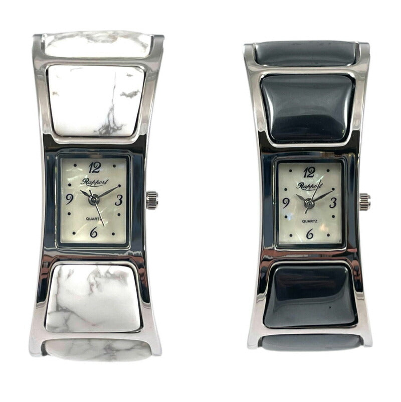 【Rapport】 バングルウォッチ メタルバングル スクエアフェイス モード レディース 腕時計