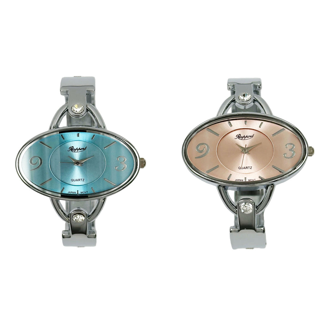 【Rapport】 バングルウォッチ メタルバングル カラーダイヤル ラグーン レディース 腕時計