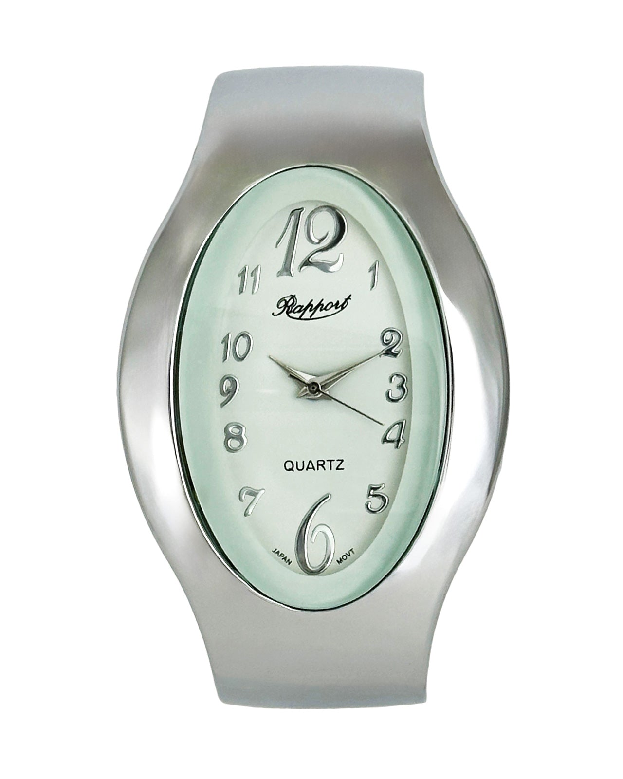 【Rapport】 バングルウォッチ メタルバングル オーバル 個性的 レディース 腕時計