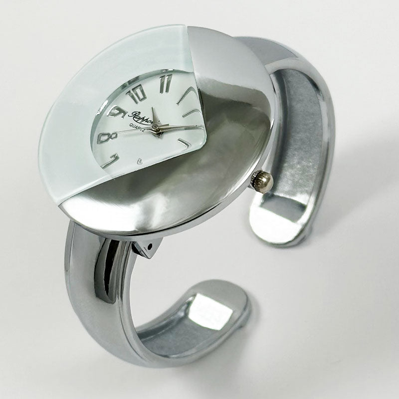 【Rapport】 バングルウォッチ シルバーバングル ミラー アート 個性派 レディース 腕時計