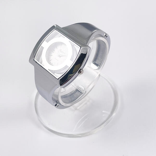 【Rapport】 バングルウォッチ スクエアケース ラウンドダイヤル 個性派デザイン レディース 腕時計