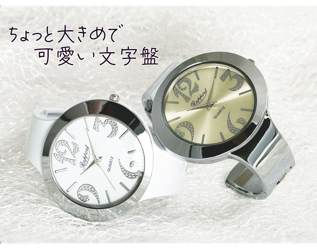 【Rapport】 バングルウォッチ メタルバングル 見やすい文字盤  レディース 腕時計