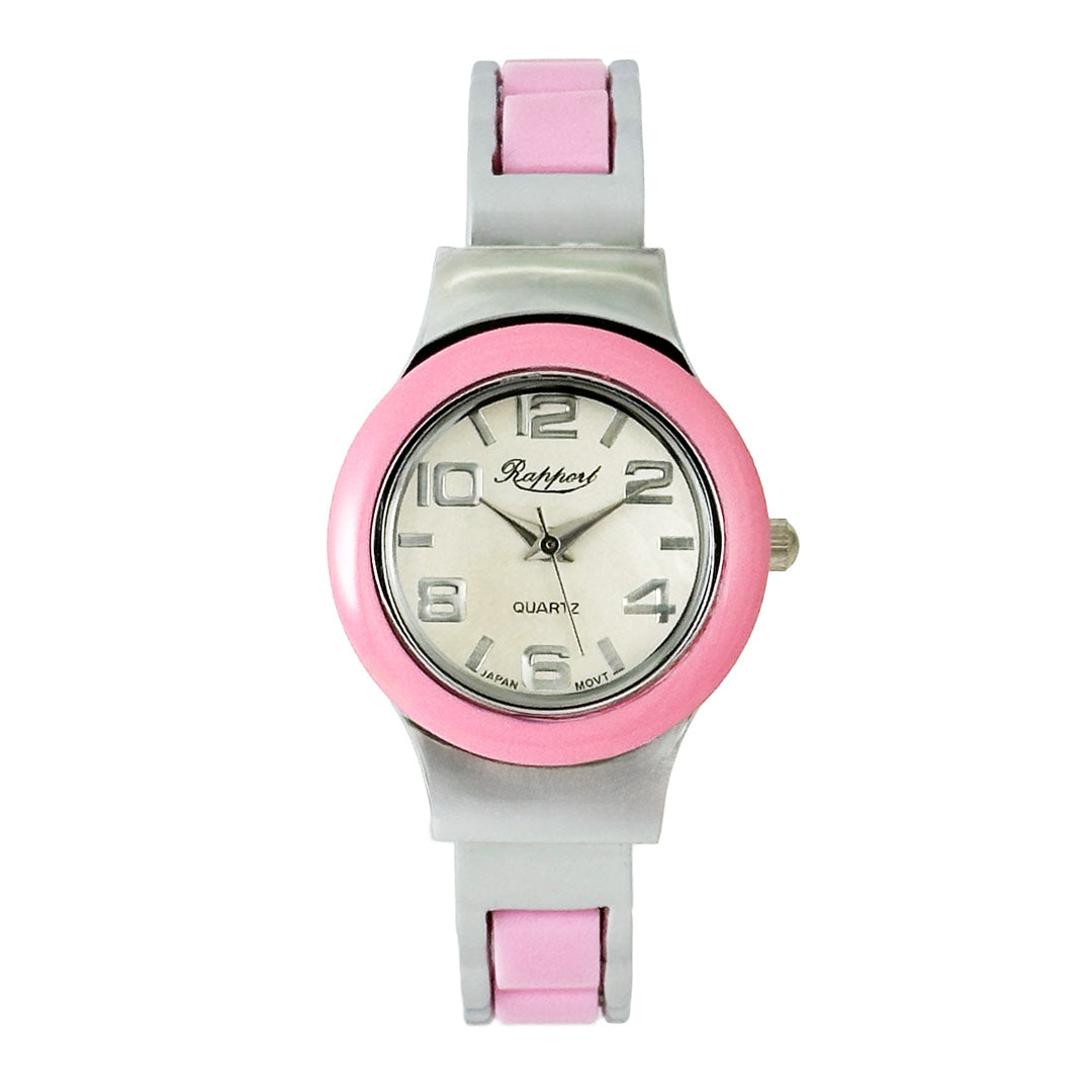 【Rapport】 バングルウォッチ ラウンド バイカラー ポップ 華奢 細め レディース 腕時計